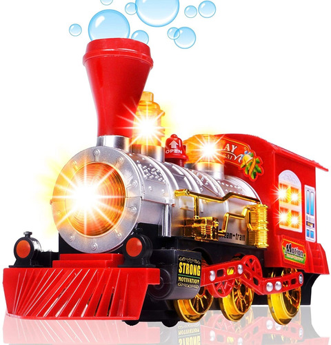 Tren Burbujero Vapor Luces Sonido Juguete Didactico Burbujas