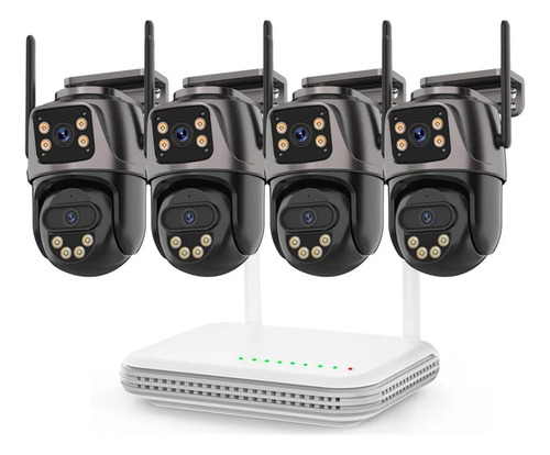Qdvophza Kit De Sistema De Seguridad Wifi De Doble Lente De