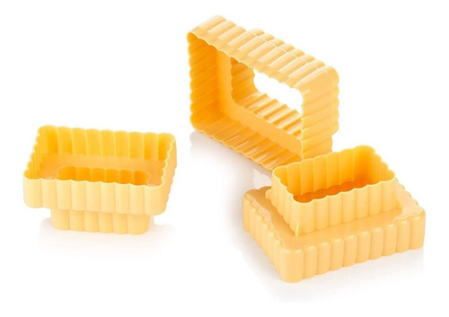Aleissi Cortador Rectangular Olan 6 Tamaños Galleta Fondant Color Amarillo