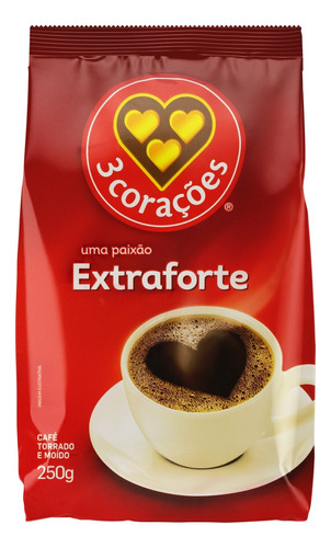 Café Torrado e Moído Extraforte 3 Corações Pacote 250g