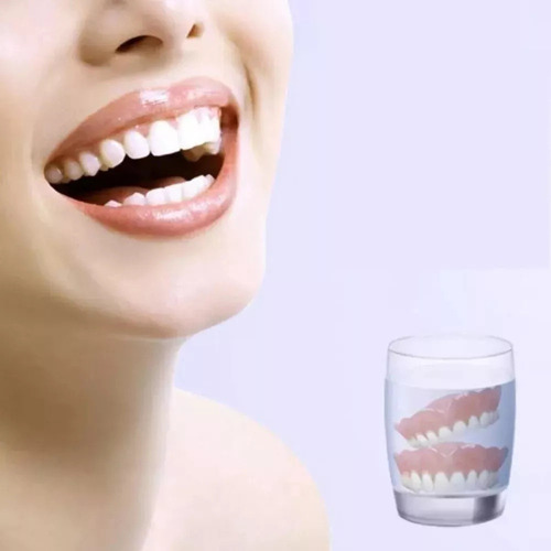 Nuevo 2 Juegos De Dentaduras Postizas De Silicona Simuladas