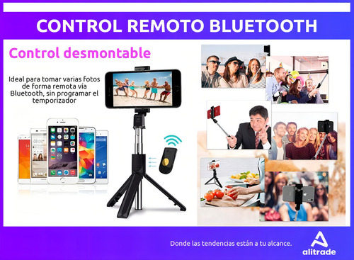 Alitrade K07 palo de selfie negro de 60cm