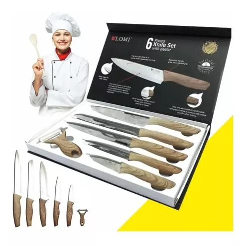 Set De Cuchillos De Cocina Acero Inoxidable Chef 6 Pcs ALOMI