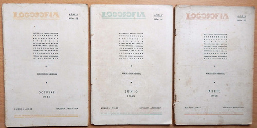 5 Revistas De  Logosofía Año V 1945 