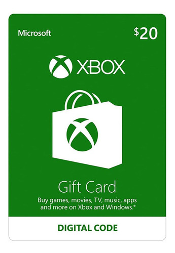 Xbox One Y 360 Live Store 20 Usd Codigo Digital Para Juegos