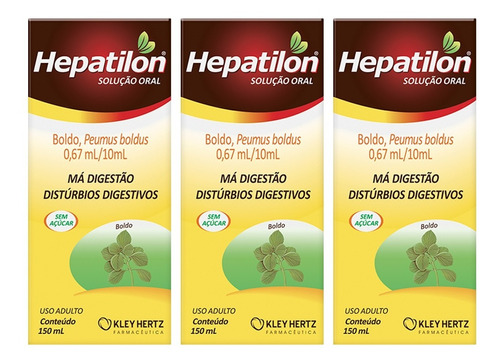 Hepatilon Contra Má Digestão Espasmos Intestinais 3x 150ml