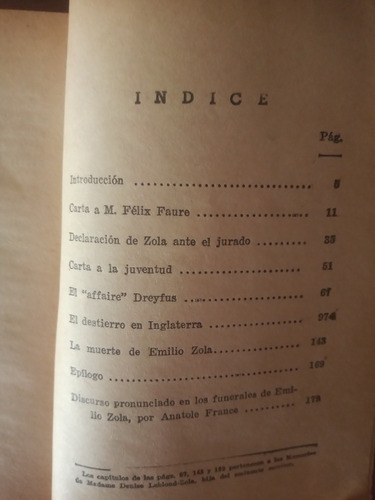 Yo Acuso! Emile Zola. Tor. 1965. Muy Bueno. (Usado)