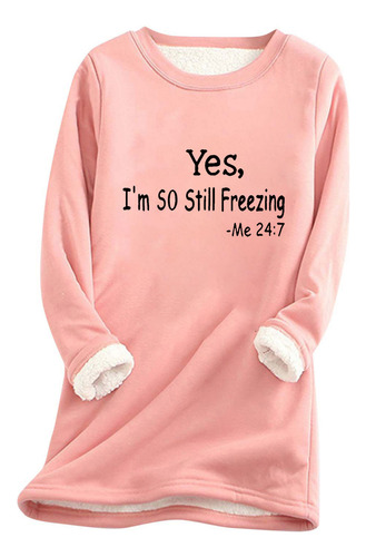 Blusas Femininas Com Letras, Gola Redonda, Moletom De Lã Gro