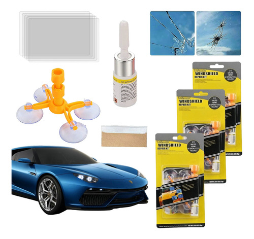 3×kit Reparación Parabrisas Coche For Reparar Arañaz C