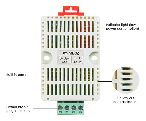 Transmissor De Umidade De Temperatura Rs485 Rs485 Modbus-tru