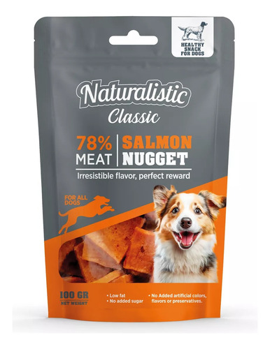 Naturalistic Snack Perros Salmon Nuggets, 100 Grs. 