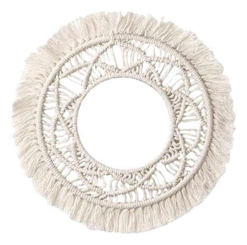 Espejo De Pared Con Tapiz Tejido De Macramé Para
