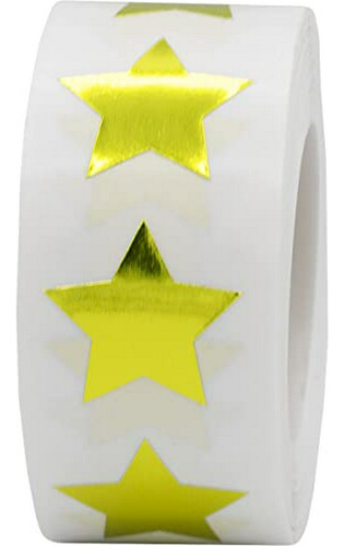 Etiquetas Adhesivas En Forma De Estrella Dorada 0.75 Pulgada