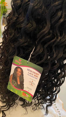 Peruca Front Lace Cacheada Afro Cor Preta 60 Cm Frete Grátis