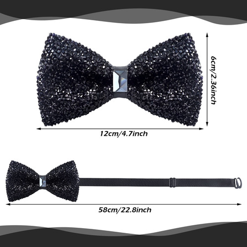 Pacote Com 3 Gravatas-borboleta Masculinas Com Strass