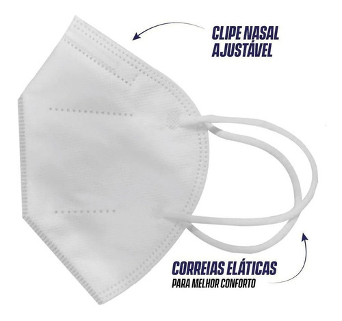 Imagem 5 de 5 de Kit 10 Máscaras Kn95 Proteção Respiratória Pff2 Cirúrgica