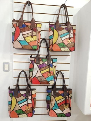 Imagem 2 de 4 de Bolsa Couro Legitimo Feminina Hobo Colorido