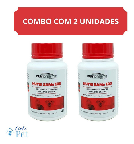 2 Nutri Same 100 - 30 Comp Cães Gato (nutrisame) Nutripharme