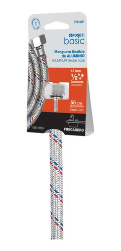 2 Manguera Flexible Para Lavabo Fregadero Baño 55cm Aluminio