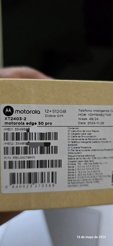 Motorola Edge 50 Pro 512 Gb Negro 12 Gb Ram Libre Estrenalo Incluye Moto Buds Sound By Bose Leer Descripción Negro (Usado)