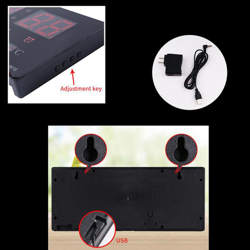 . Reloj De Pared Digital Led Calendario Gran Pantalla Con