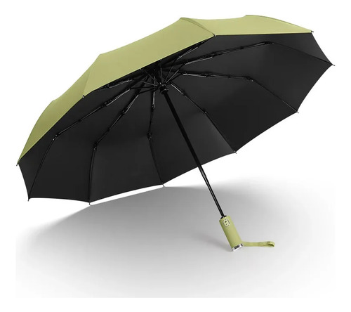 Paraguas Automático Haoming Robusto Negro Plateado