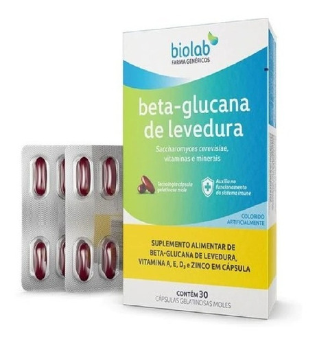 Beta-glucana De Levedura Biolab 30 Cáp. Vitaminas E Minerais