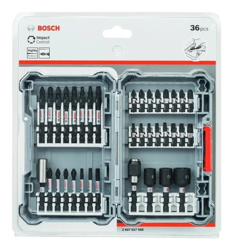 Imagen 1 de 9 de Set Puntas Y Tubos Impacto Bosch 36 Pz Enc 1/4 Pick Click