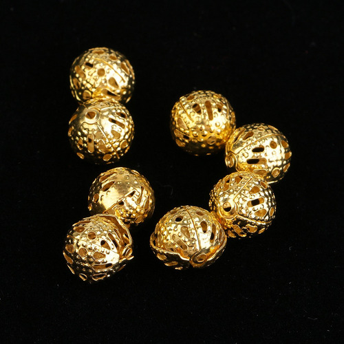 Youpin 2x100pcs Bola De Filigrana Hueca Dorada Perlas