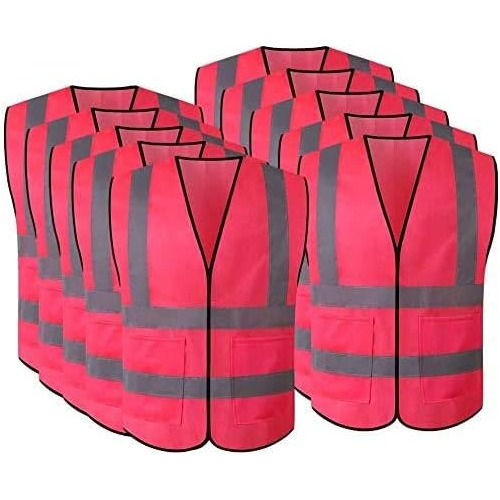 High Visibility Safety Vest 10 Pack, Ansi Class 2 Secur...