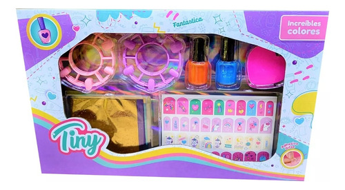 Set De Uñas Tiny Fashion Con Stickers Uñas Y Esmaltes Brillo