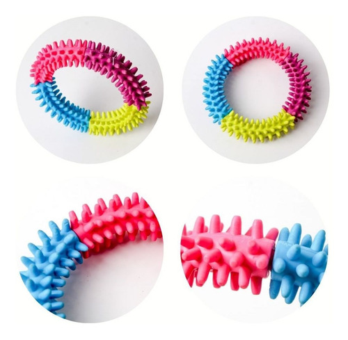 Imagem 6 de 6 de Brinquedo Pet Anel Colorido Com Cravos De Borracha Resistent