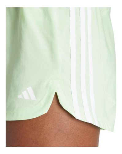Short adidas Mujer Pacer 3 Franjas High Verde Entrenamiento