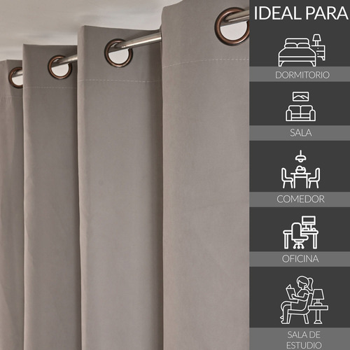 Cortinas 100% Blackout Largas 140x230cm Tres Capas Hogar Arena