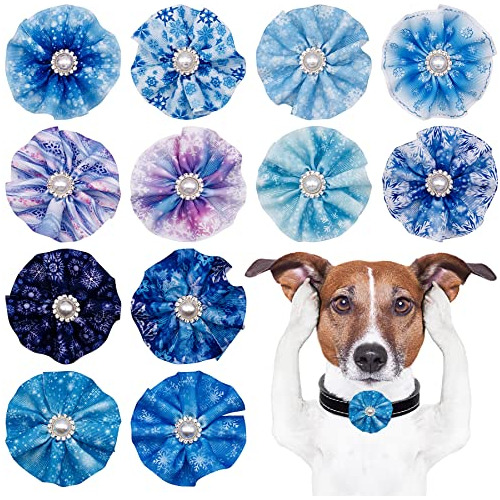 12 Piezas De Flores De Collar Perros, Lazos De Collar D...