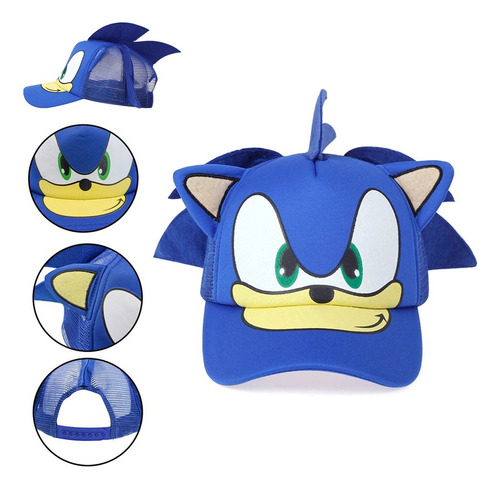 Gorra De Béisbol For Niños Con Diseño De Sonic The Hedgehog