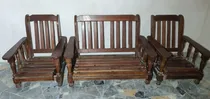 Comprar Juego Living Algarrobo 3 Sillones + 3 Mesas Ratonas Algarrobo