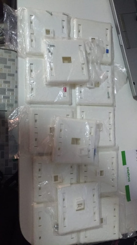  Espelho 4x4 Com 1 Porta Para Rj45 Ou Rj11 Branco, 13 Pçs