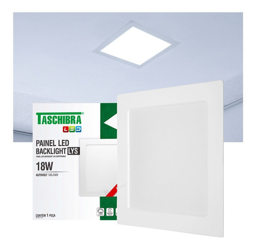 Painel Led 18w Embutir Quad 21,6cm Luz Fria Quente C/ Driver Cor Luz Fria 6500k 110v/220v