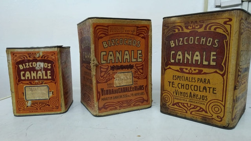 Antiguas Latas De Cartón Y Chapa Bizcochos Canale 1955 Y 56