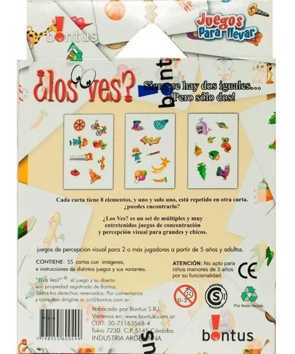 Lo Ves Juego De Mesa De Cartas Viaje Bontus Original Edu
