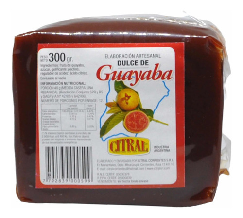 Imagen 2 de 4 de Dulce De Guayaba X 300 Grs. Marca Citral