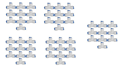 Kit 50 União Conexão Rápida T 1/4 Para Purificadores