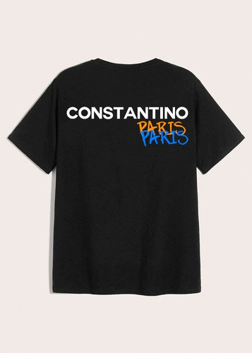 Playera Para Hombre Constantino Letras Con Naranja Azul