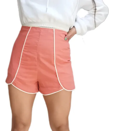 Short tiro alto en tela hotsell