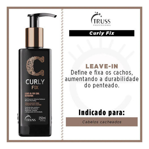 Truss Kit Curly com Shampoo, Condicionador, Fix e Light