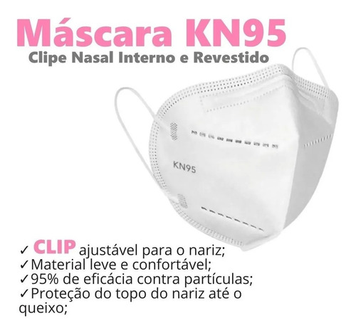 Imagem 3 de 5 de Kit 10 Máscaras Kn95 Proteção Respiratória Pff2 Cirúrgica