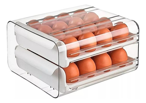 Caja De Almacenamiento De Huevos Doble Capa Para 32 Unidades