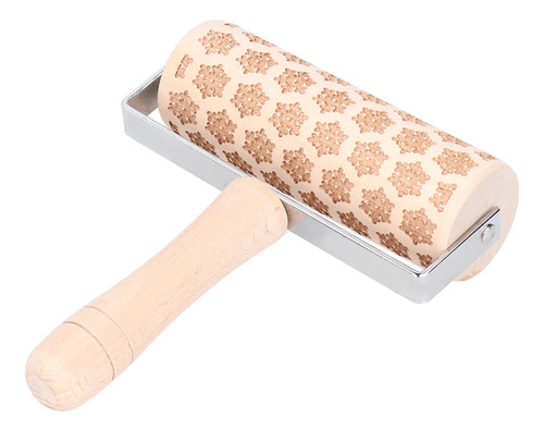 Barra De Masa Grabada En Relieve De Madera Con Rodillo Navid
