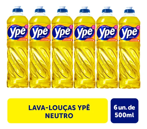 comprar Detergente Lava Louças Ypê Neutro 500ml Com 6 Unidades